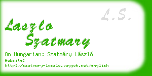 laszlo szatmary business card