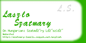laszlo szatmary business card